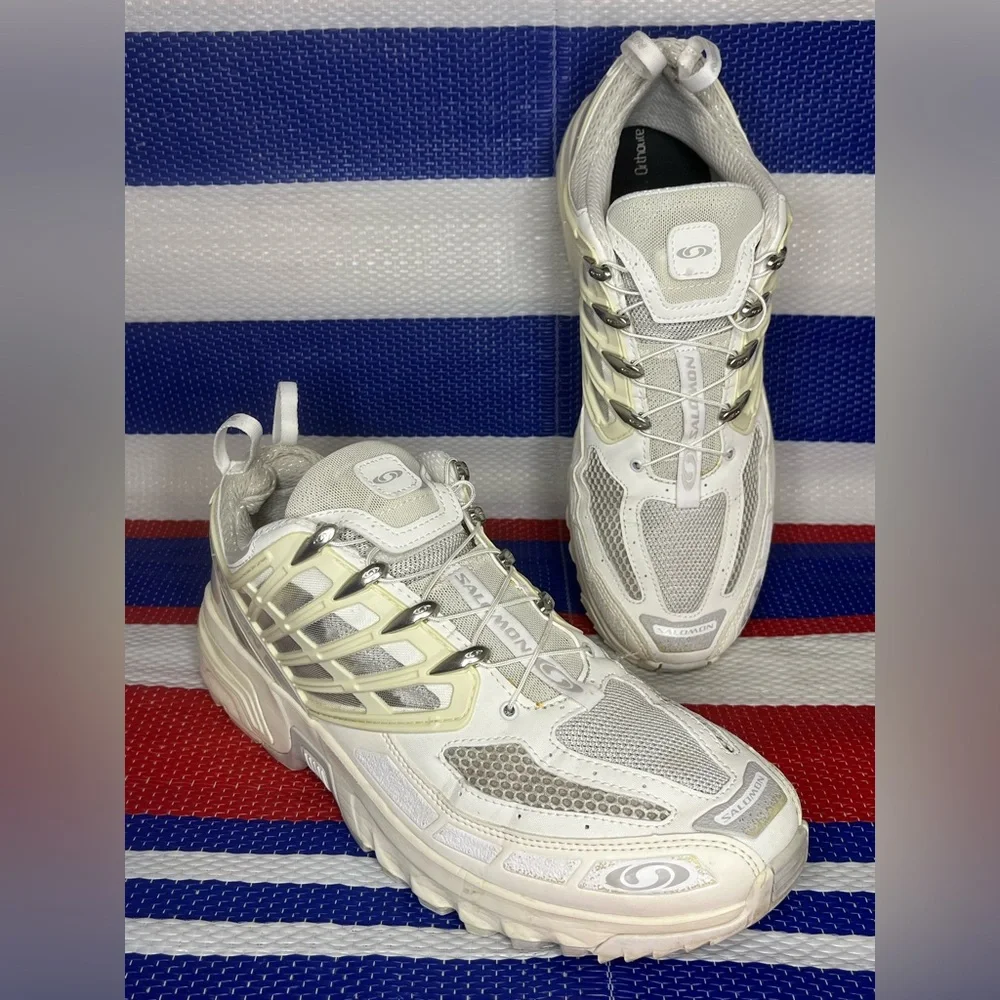 SALOMON ACS Pro Advanced Outdoor Plein Air Sneakers White/Vanilla Ice/Lunar Rock - Picture 4 of 13